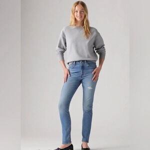 Levi's High-Rise Slim Straight Jeans in Light Blue